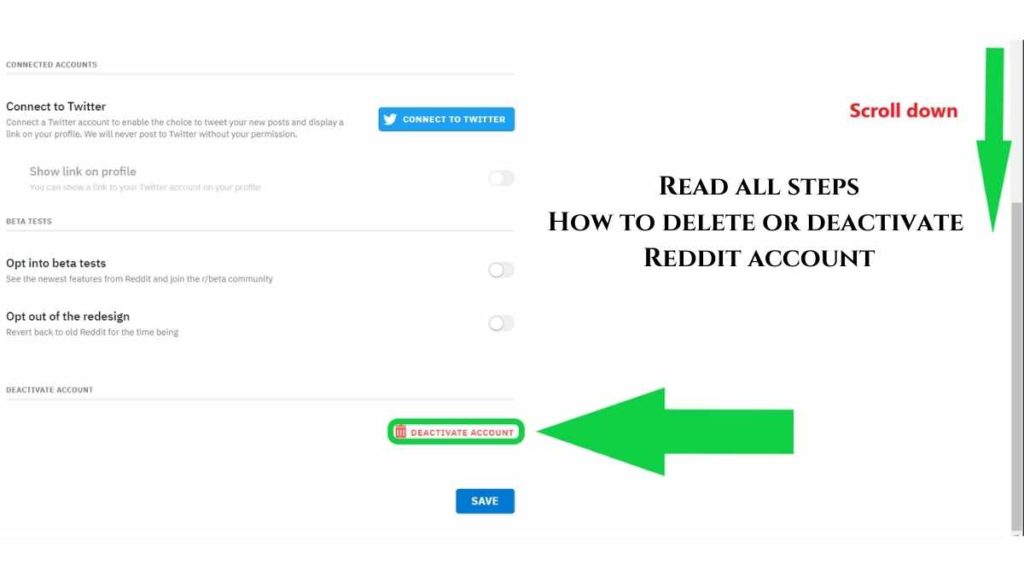 how to delete reddit account