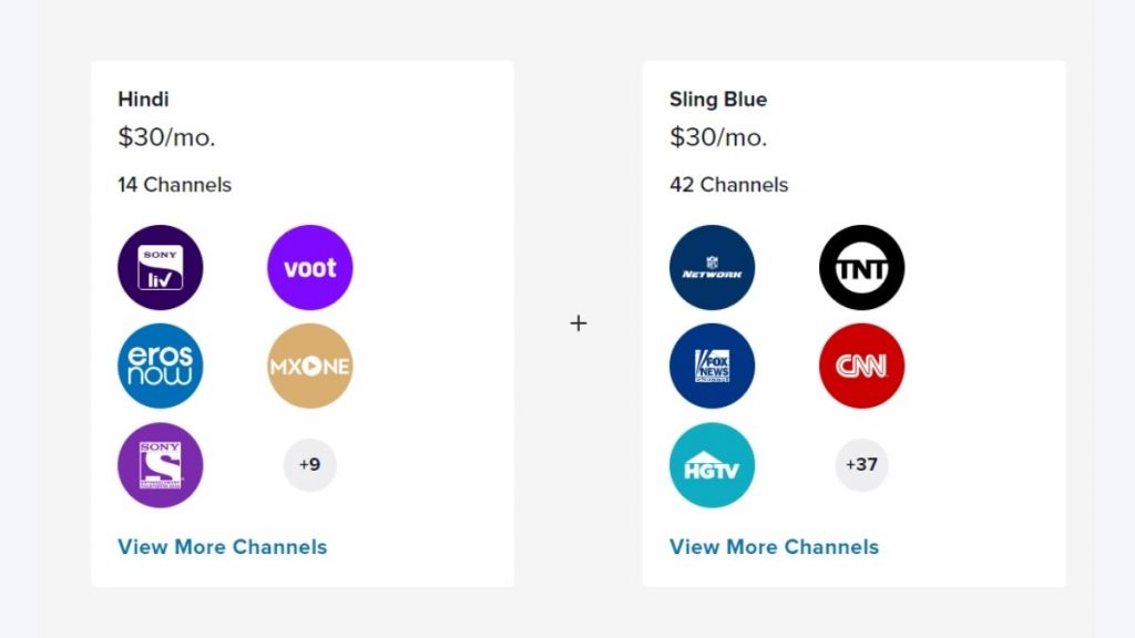 does sling tv have indian channels