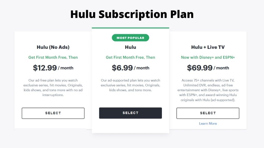 Hulu Subscription Plan