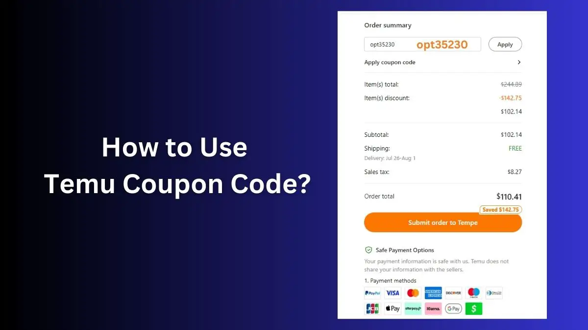 How to use Temu coupon code